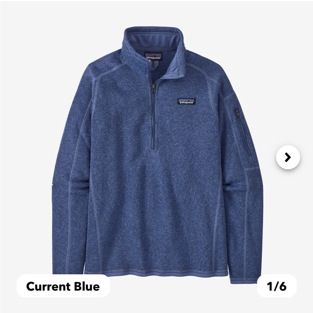 Patagonia Women's Better Sweater 1/4-Zip Fleece Blue LARGE